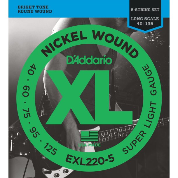 D'Addario EXL220-5, Super Light 040 - 125 (5-strenges�t)